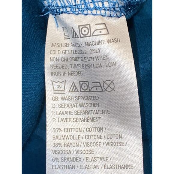 H By Halston Short Sleeve Teal Swing High Low Dress Stretch Comfort Size XXL - Picture 5 of 6